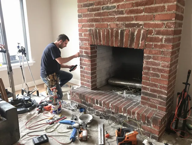 Montclair Chimney Sweep specialist finalizing chimney liner service in Montclair, CA