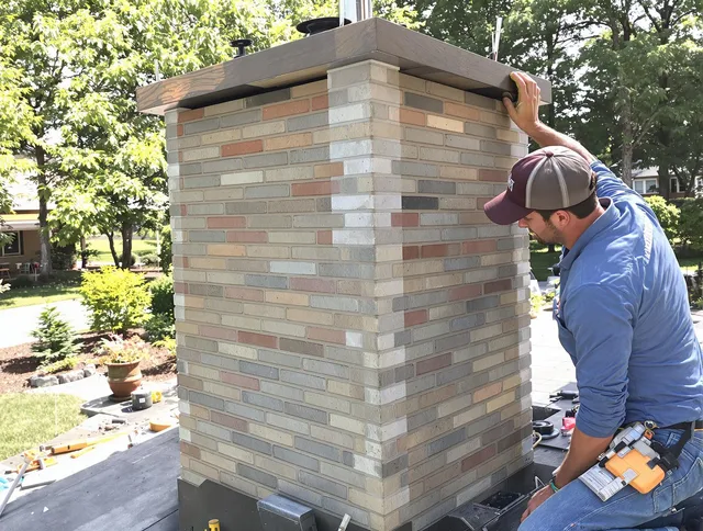 Montclair Chimney Sweep completing a modern chimney remodel in Montclair, CA
