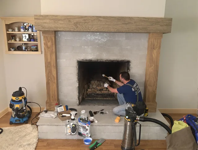 Detailed creosote removal process by Montclair Chimney Sweep in Montclair, CA