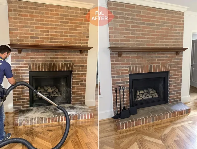 Montclair Chimney Sweep carefully sanitizing a fireplace in Montclair, CA