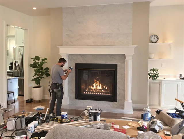 Newly installed fireplace by Montclair Chimney Sweep in Montclair, CA